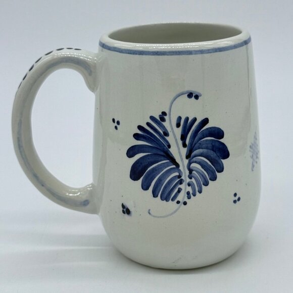 Handpainted Delft Blue & White Ceramic Mug With Windmill Design - Picture 2 of 7